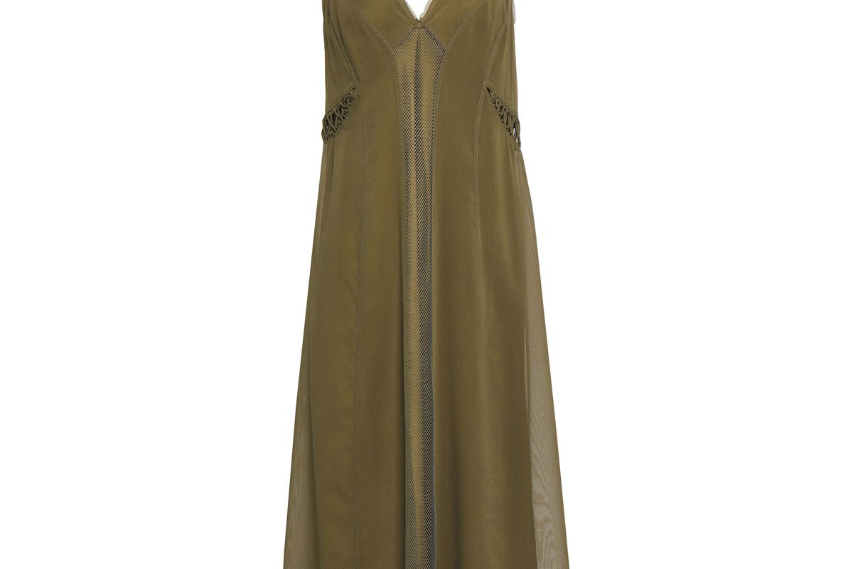 rag and bone louise stretch silk chiffon and mesh midi slip dress