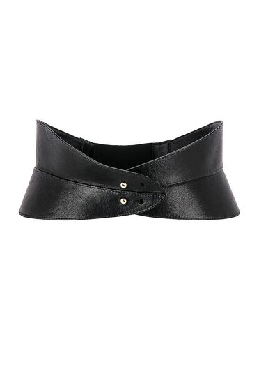 Wide Vegan Leather Corset Belt - Black
