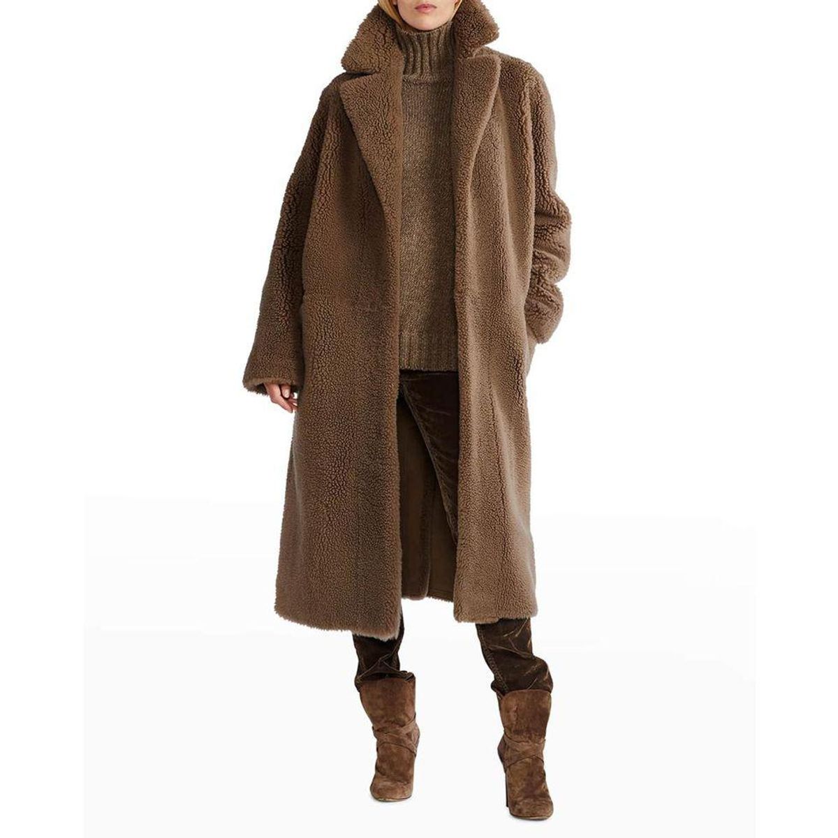 ralph lauren collection missandra reversible shearling coat