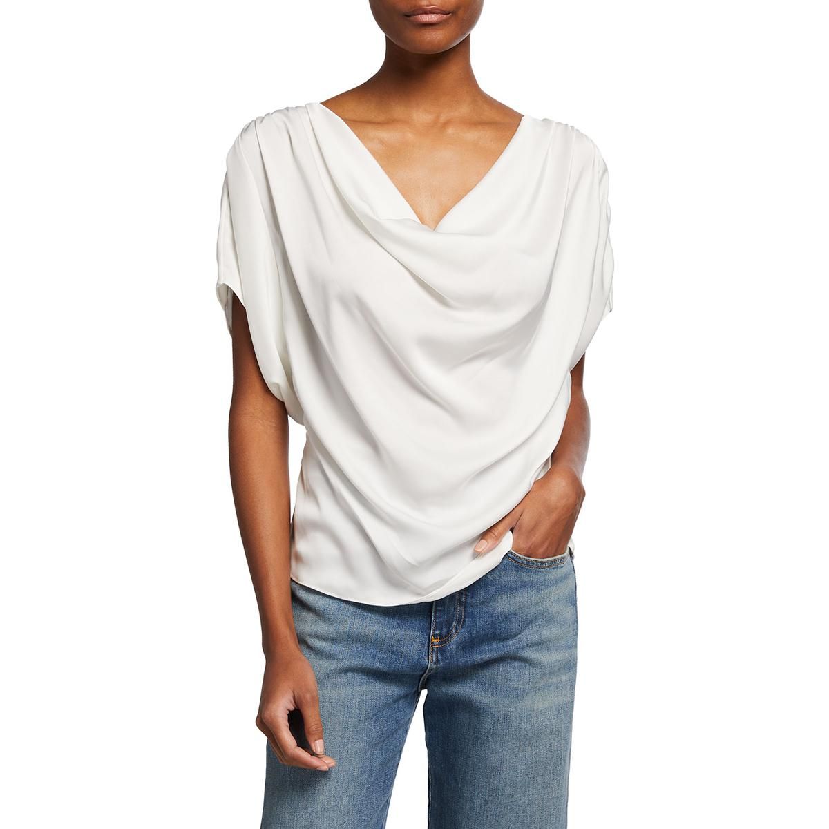 ramy brook dorothy cowl neck satin top