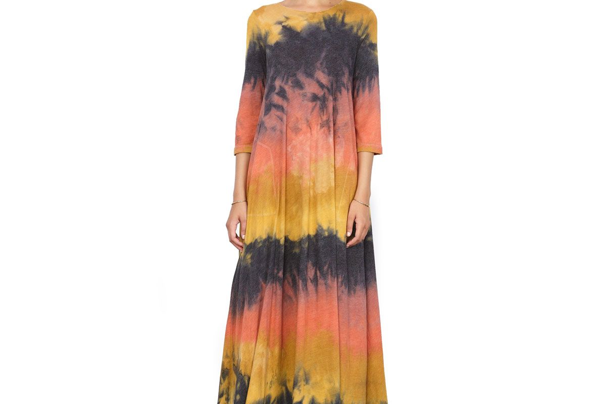Lava Tie Dye Jersey 3/4 Sleeve Drama Maxi Dress