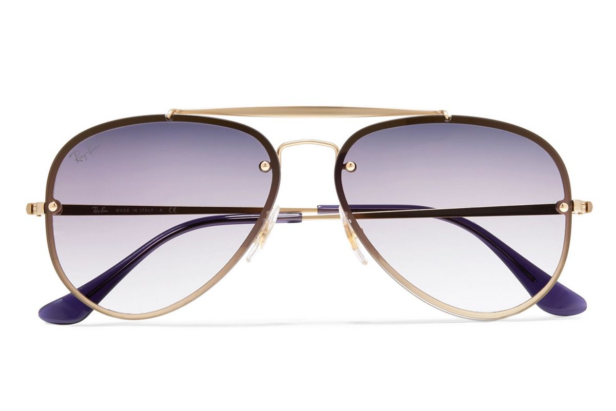 ray ban aviator gold tone sunglasses