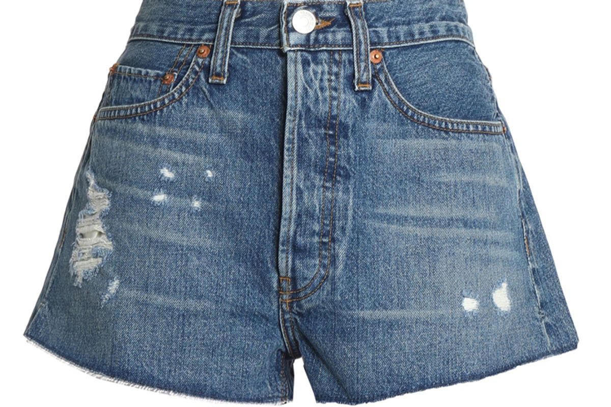 re/done distressed denim shorts