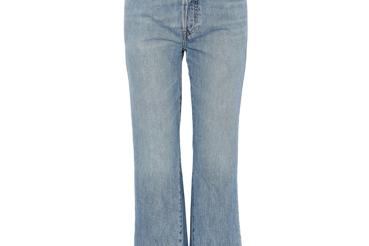 re/done frayed high rise flared jeans