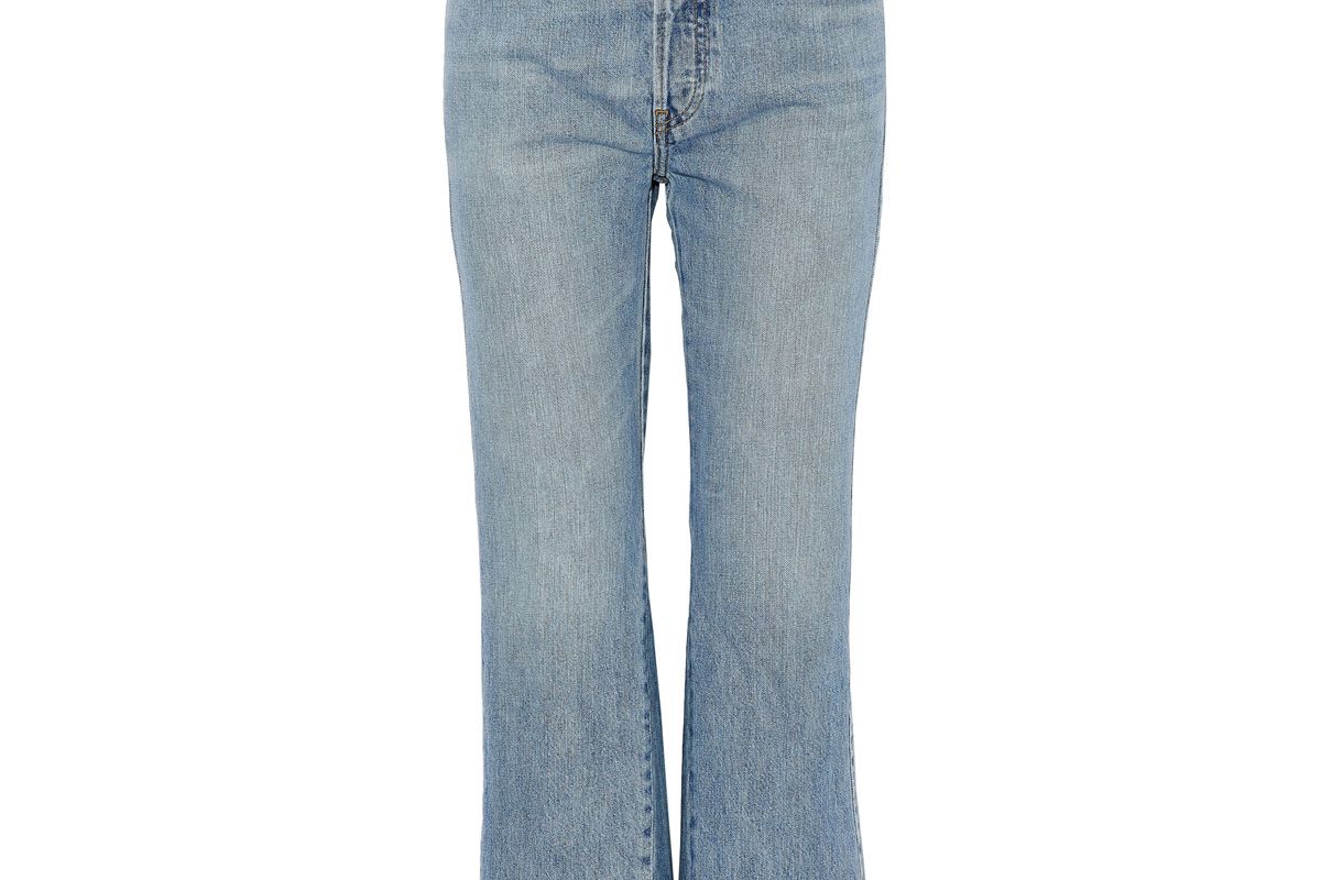 re/done frayed high rise flared jeans
