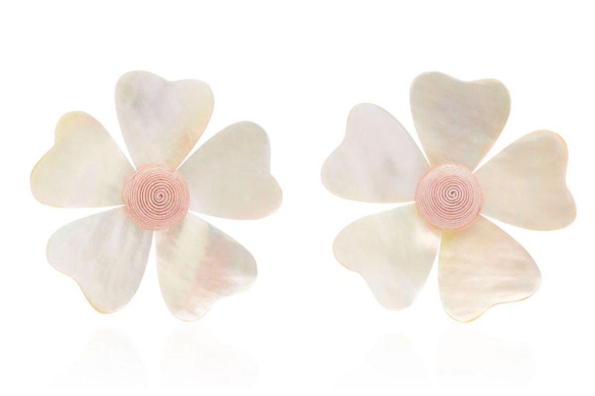 rebecca de ravenel mother of pearl flower earrings