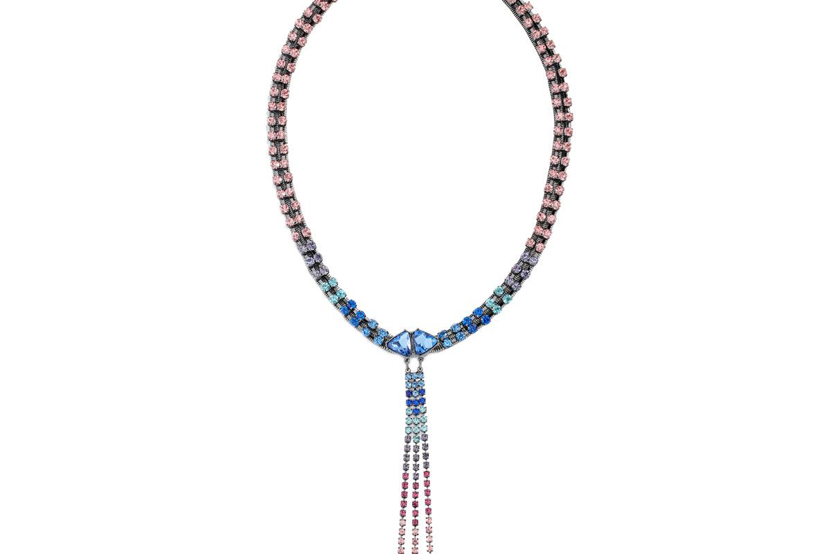 rebecca minkoff gemma crystal fringe necklace