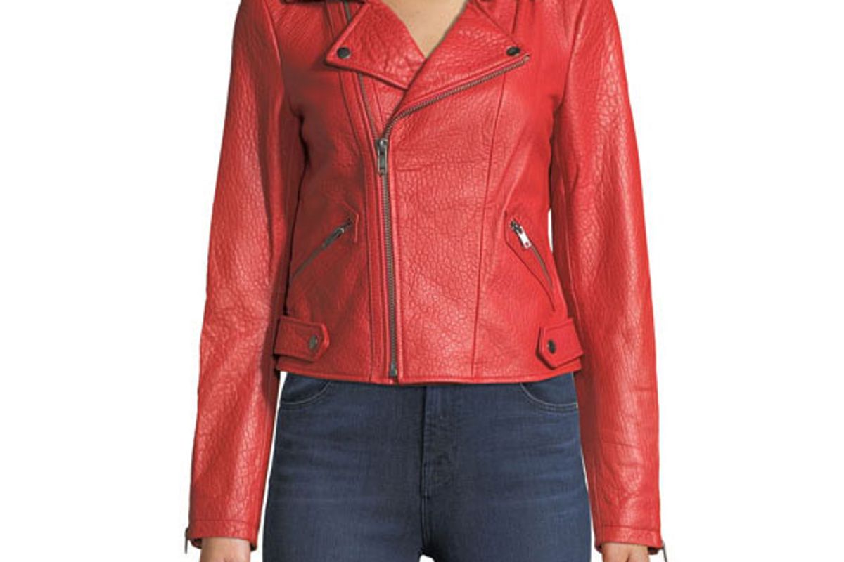 rebecca minkoff wolf zip front leather moto jacket