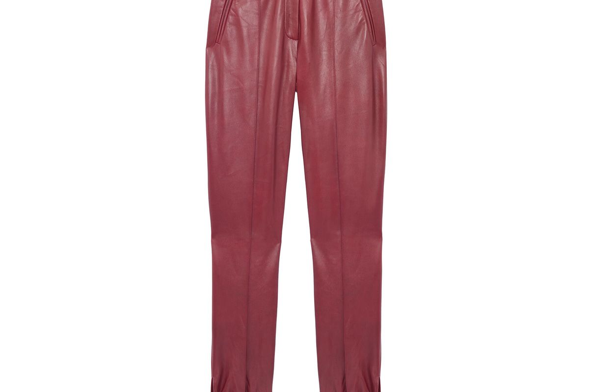 rebecca taylor vegan leather tie cuff pant