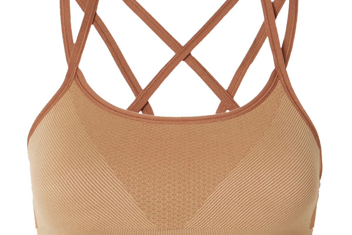 reebok x victoria beckham ribbed stretch sports bra