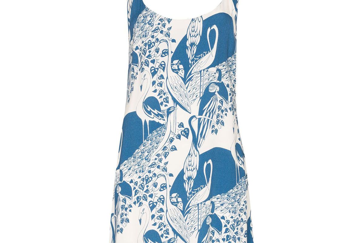 reformation puglia flamingo print mini dress