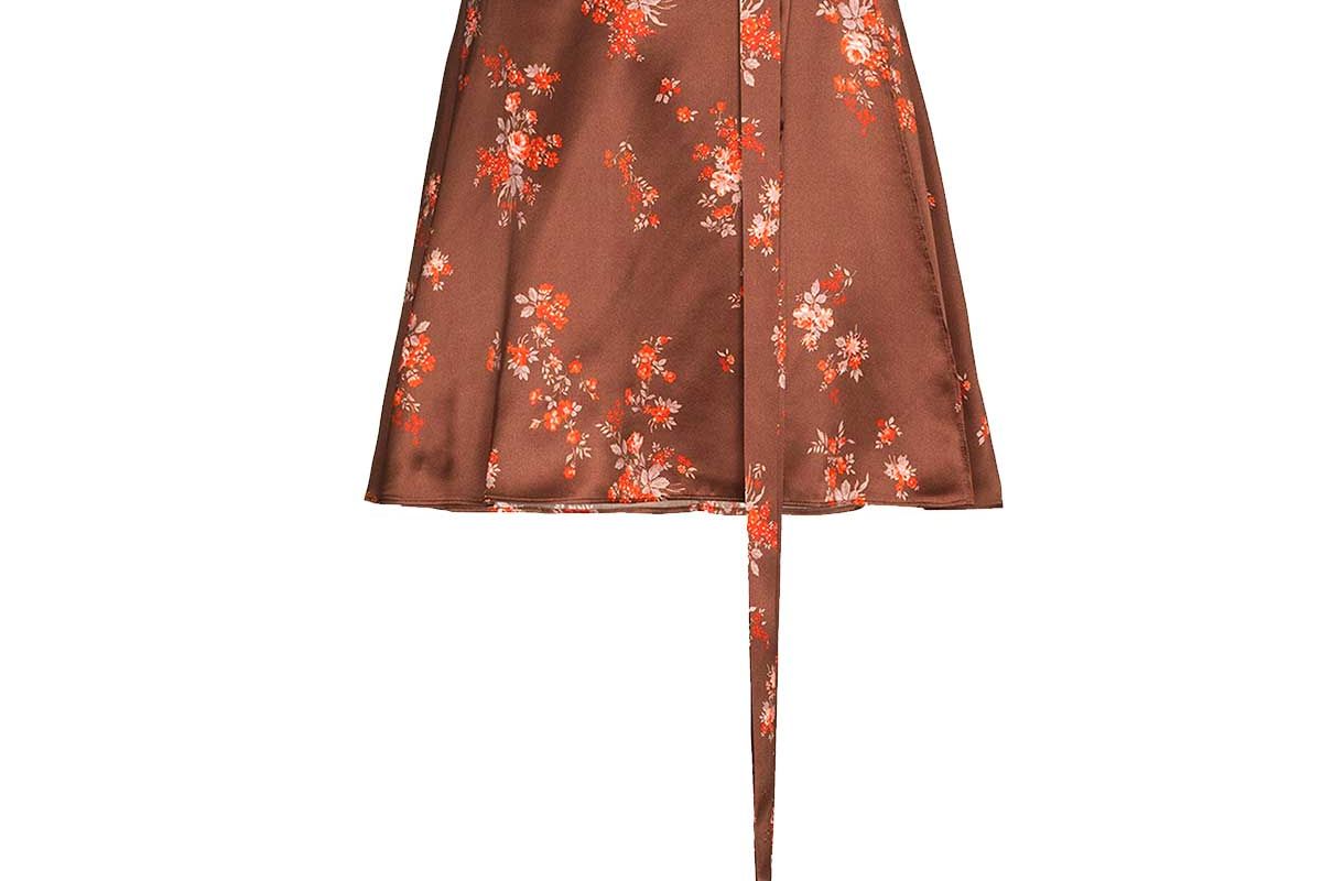 reformation simi silk floral mini skirt
