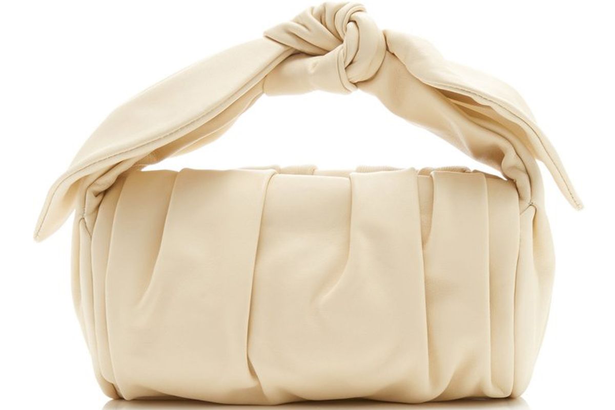 rejina pyo nane gathered knotted leather top handle bag