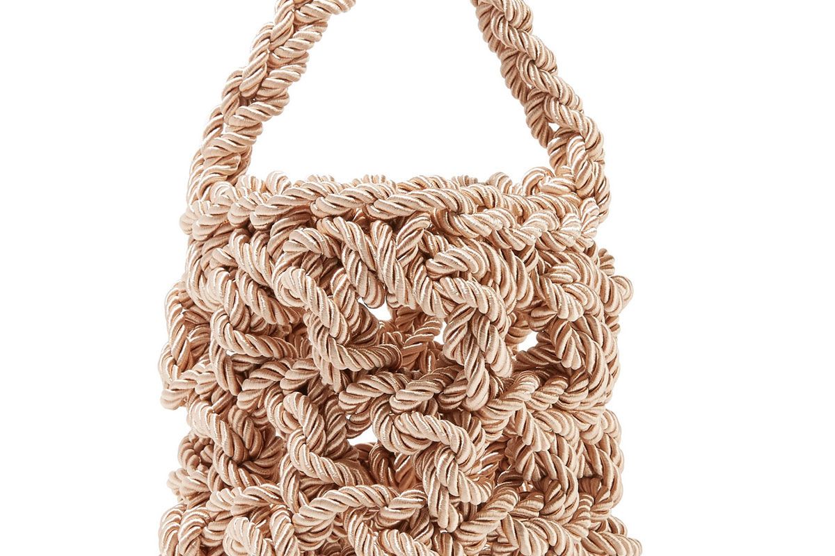 rejina pyo sylvia woven satin shoulder bag