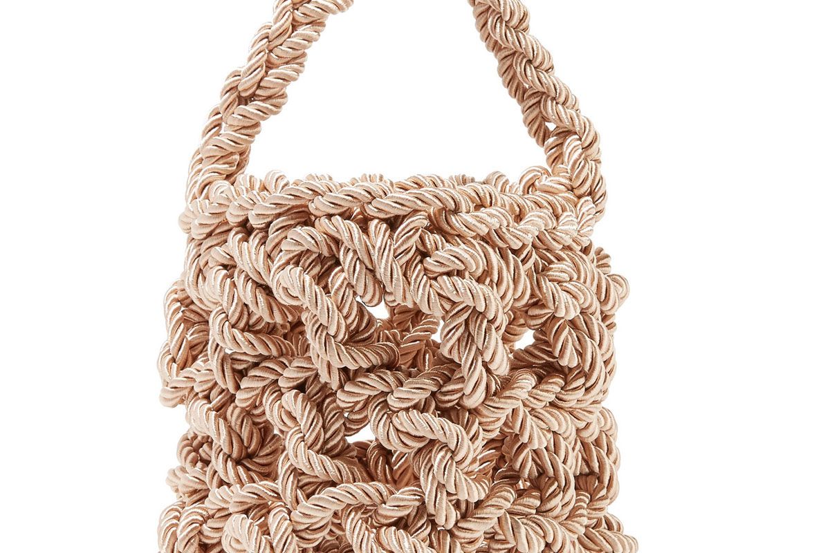 rejina pyo sylvia woven satin shoulder bag