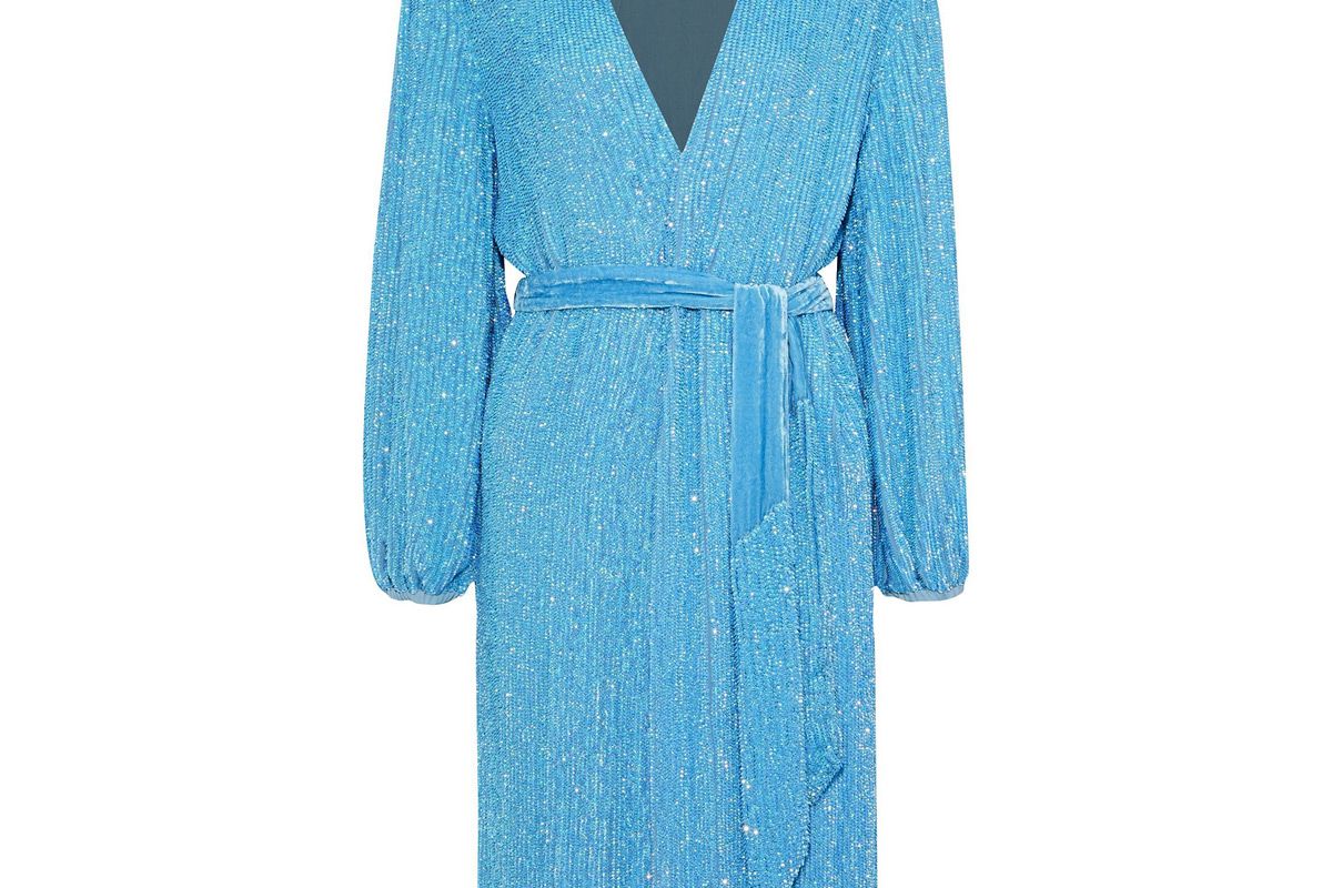 retrofete sequined chiffon wrap dress