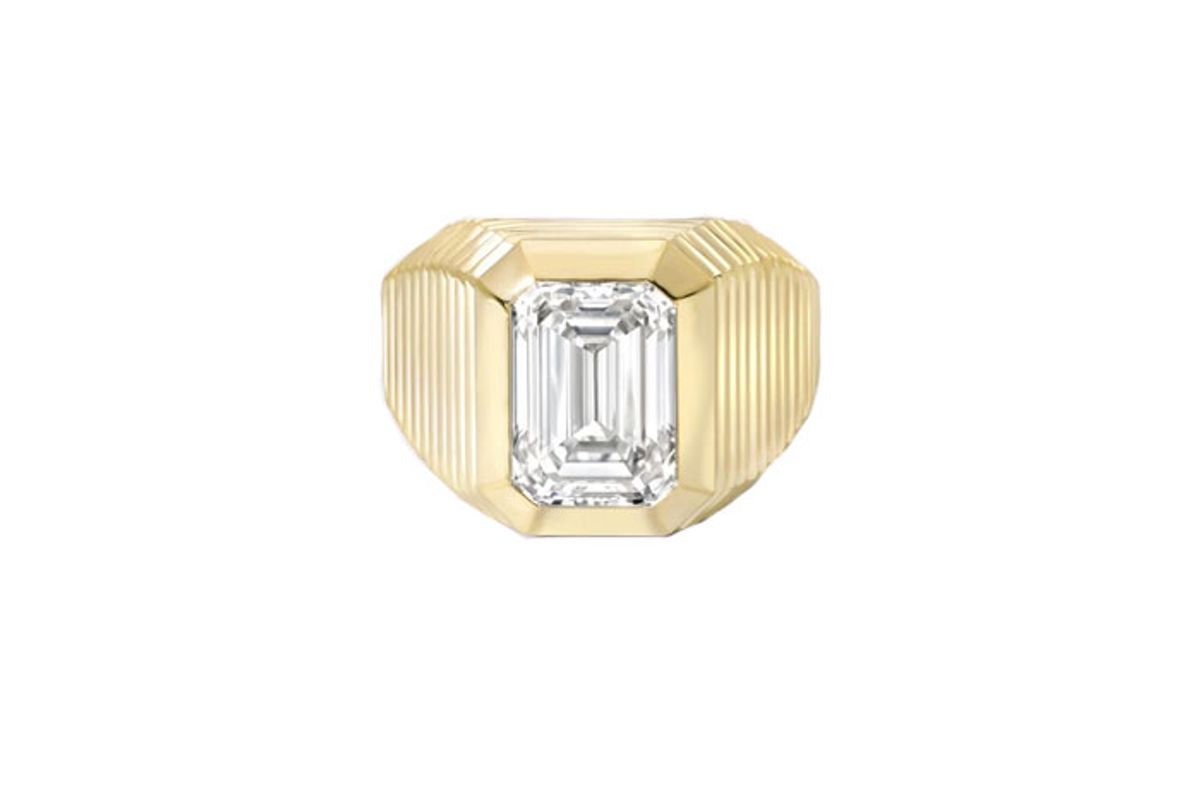 retrouvai diamond pleated solitaire ring