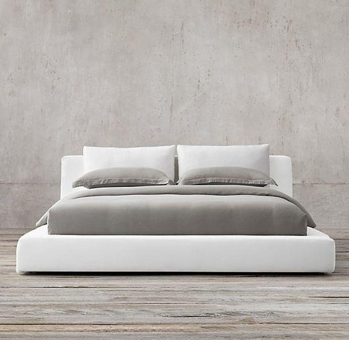 rh cloud slipcovered platform bed