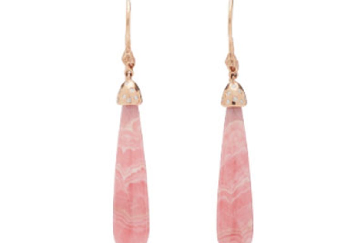 rhodochrosite and diamond earrings