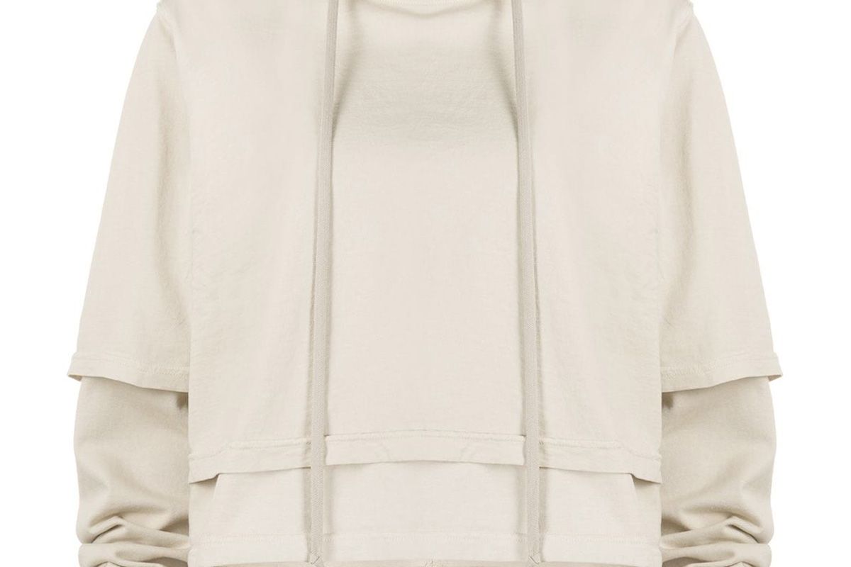 rick owens drksdhw double layer cotton hoodie