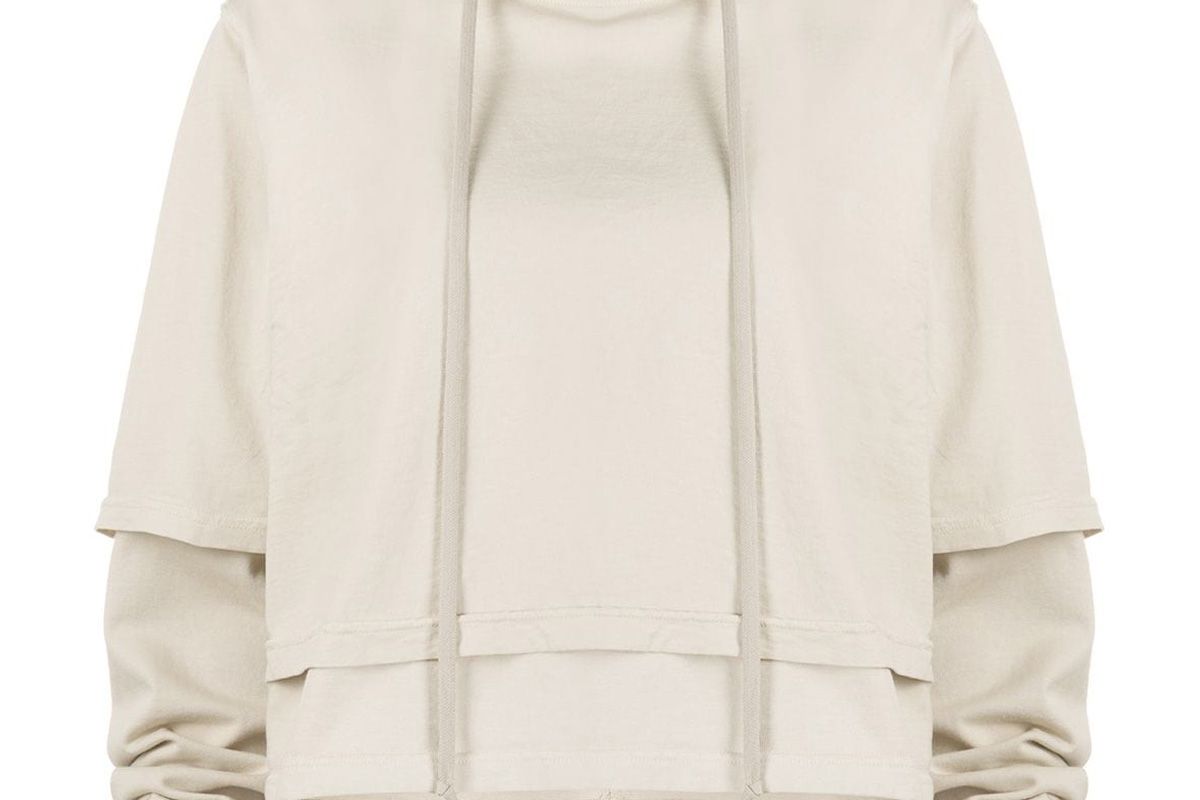 rick owens drksdhw double layer cotton hoodie