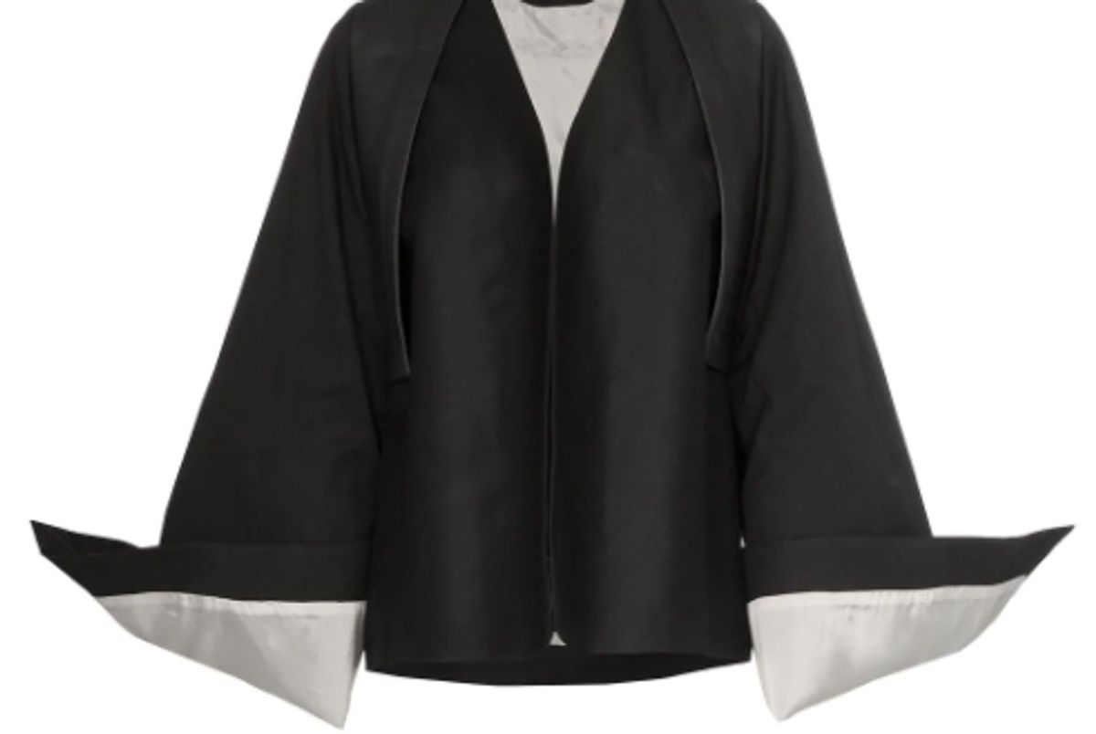rick owens oversized cuff cotton blend kimono jacket