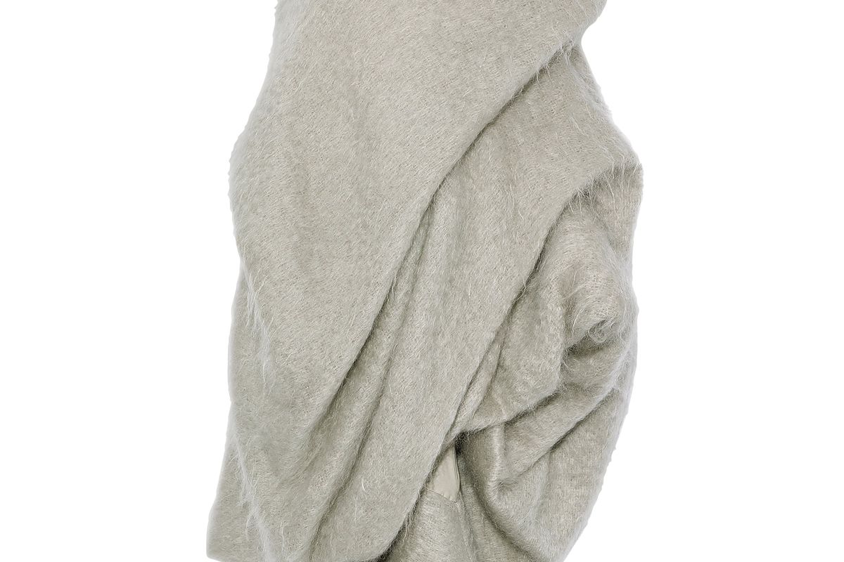 rick owens strapless gathered mohair blend mini dress