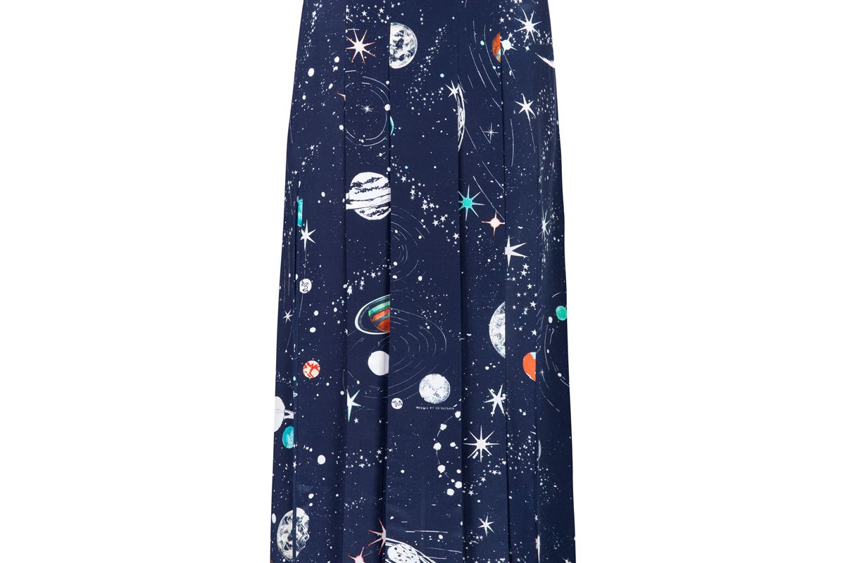 rixo london georgia cosmic constellation midi skirt with slits