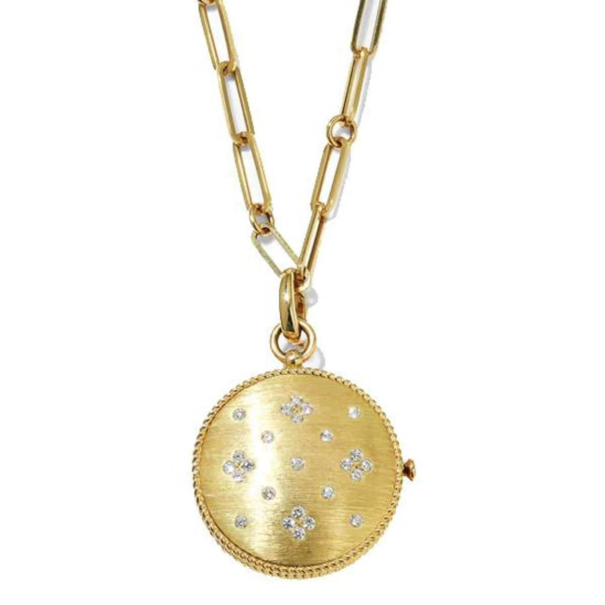 roberto coin venetian princess 18k diamond locket necklace