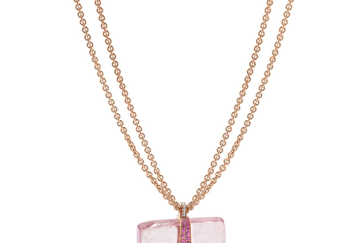 robinson pelham kunzite crystal pendant medium