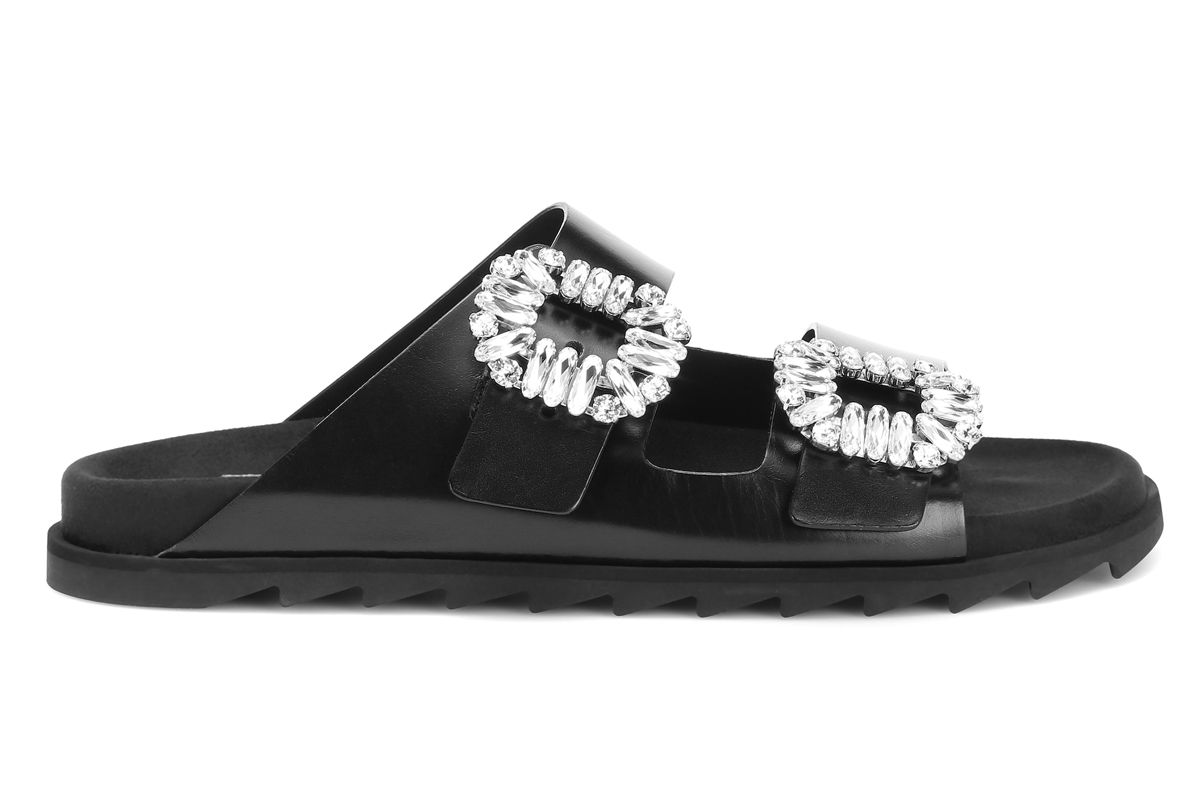 roger vivier slidy viv leather slides