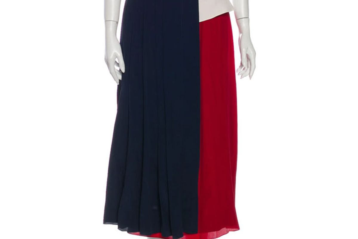 rokh colorblock pattern midi length skirt