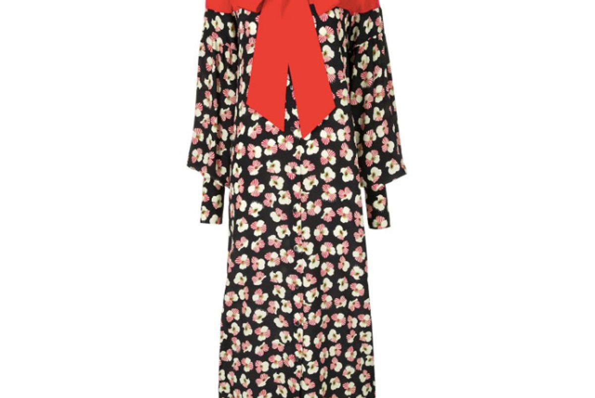 rokh floral contrast dress