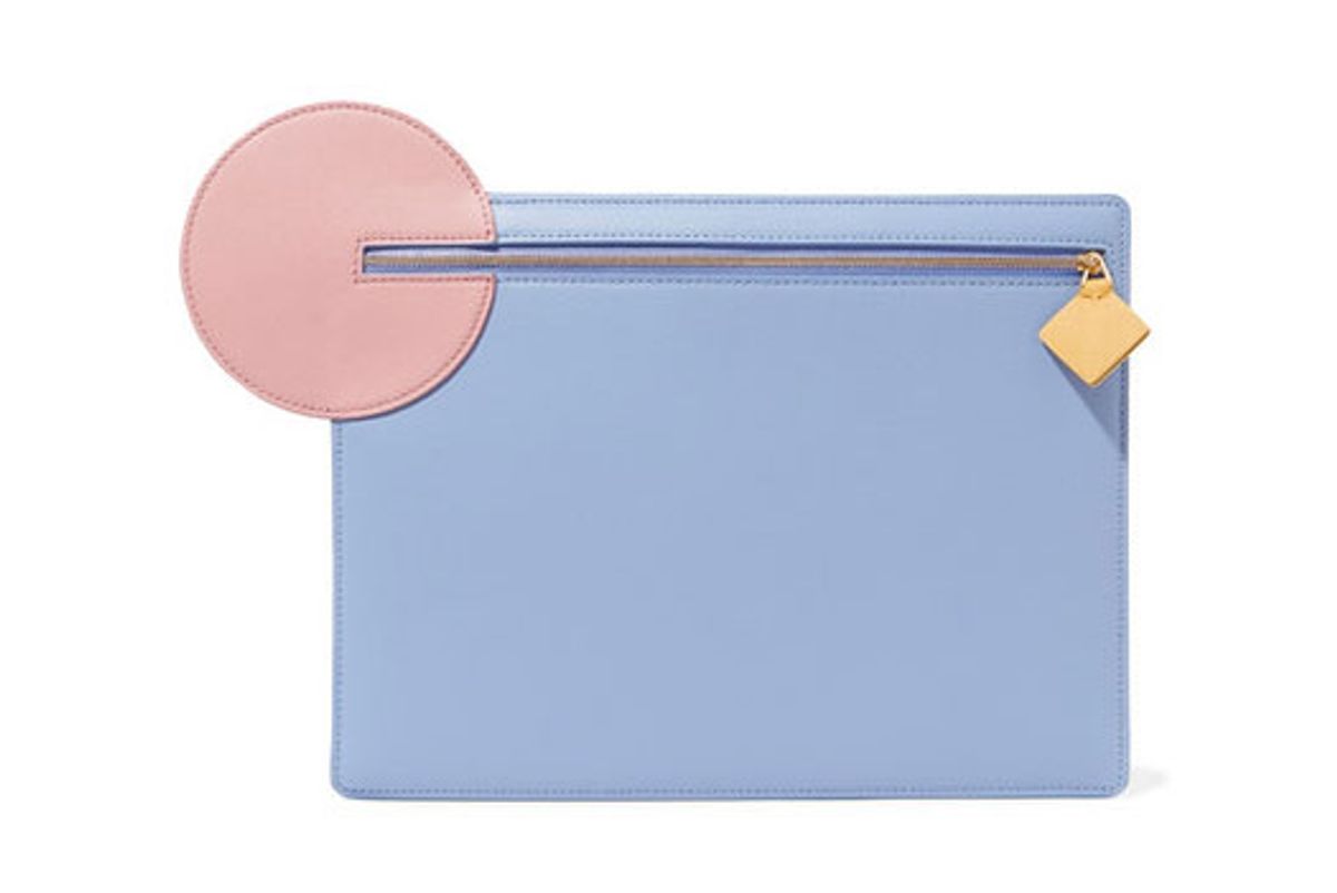 roksanda aplin color-block textured-leather pouch