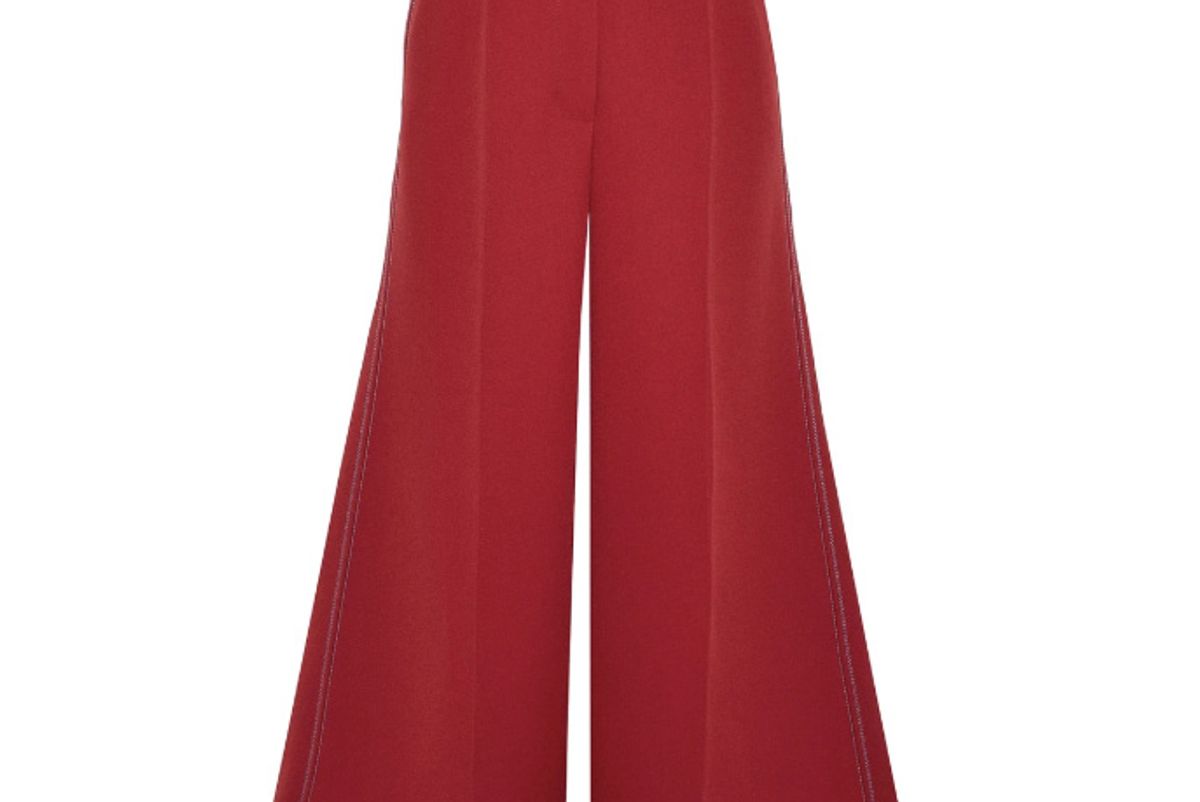 roksanda tamako cropped crepe wide leg pants