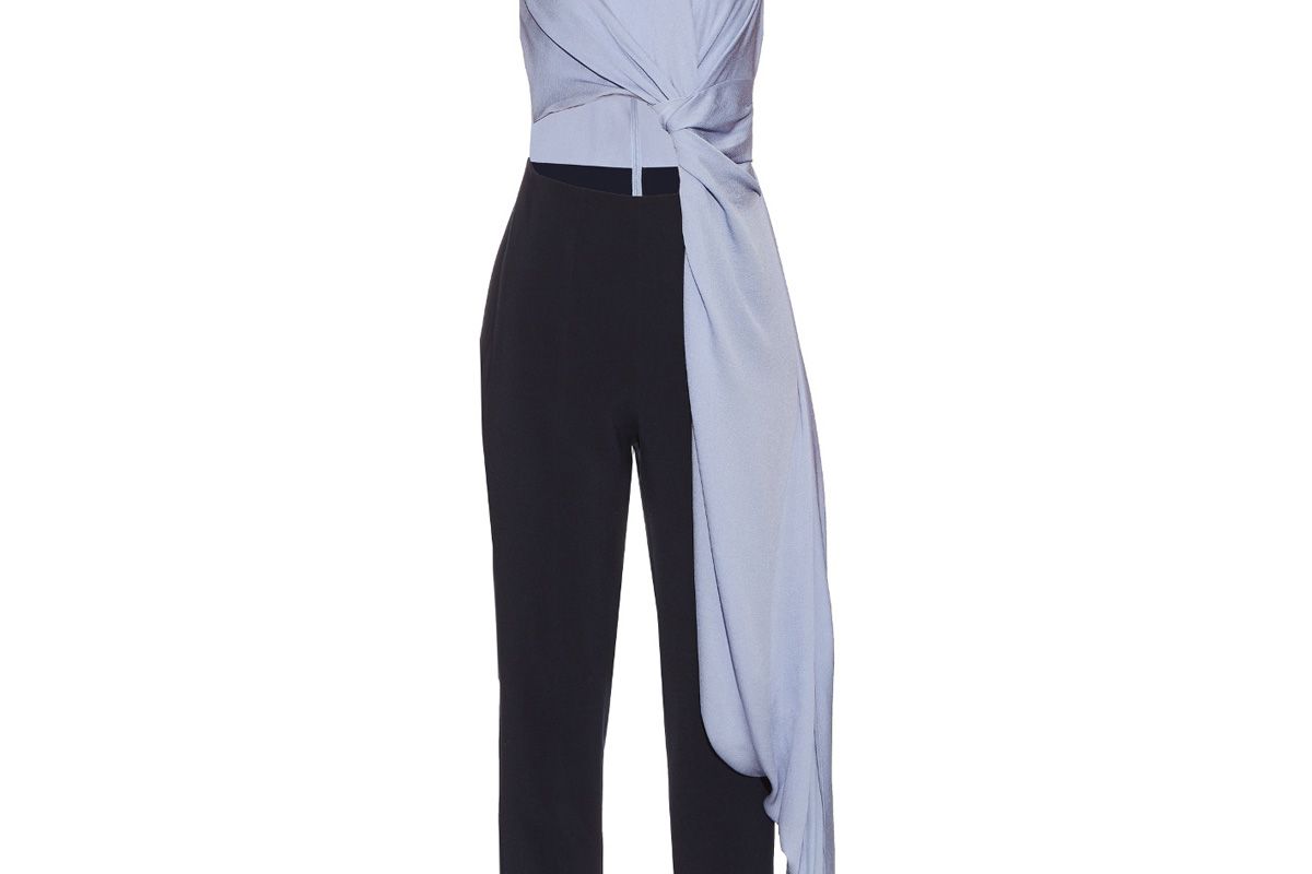 Thurloe Cut-Out Knot-Front Crepe Jumpsuit