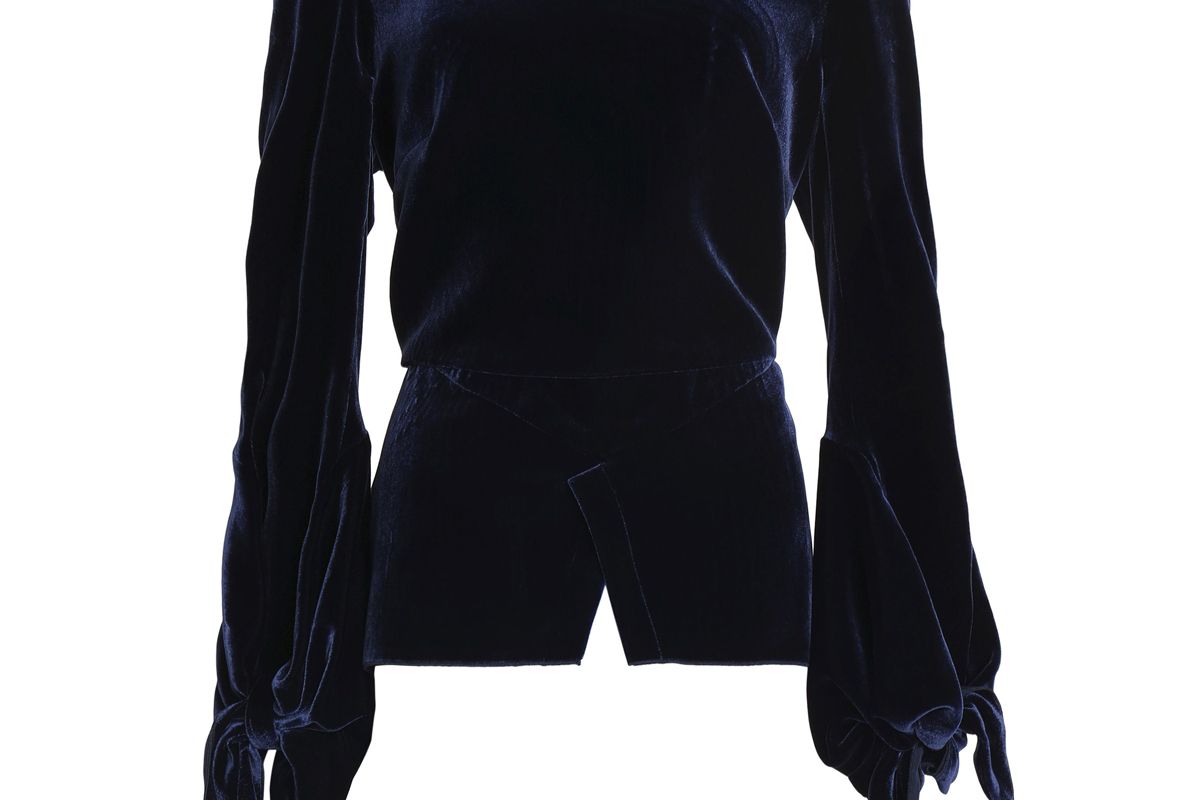 roland mouret wicklow velvet peplum top