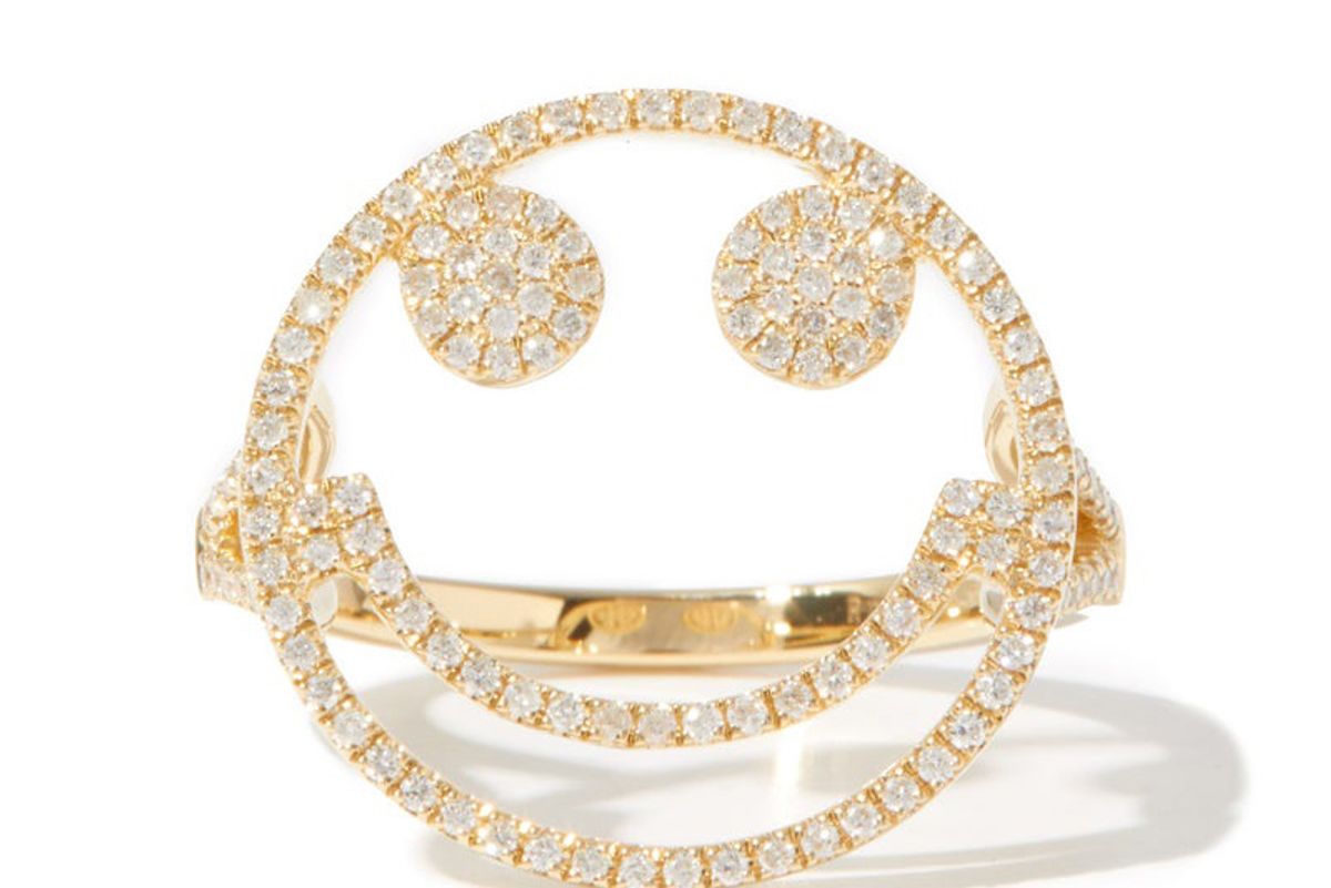 rosa de la cruz smile diamond and 18kt gold ring