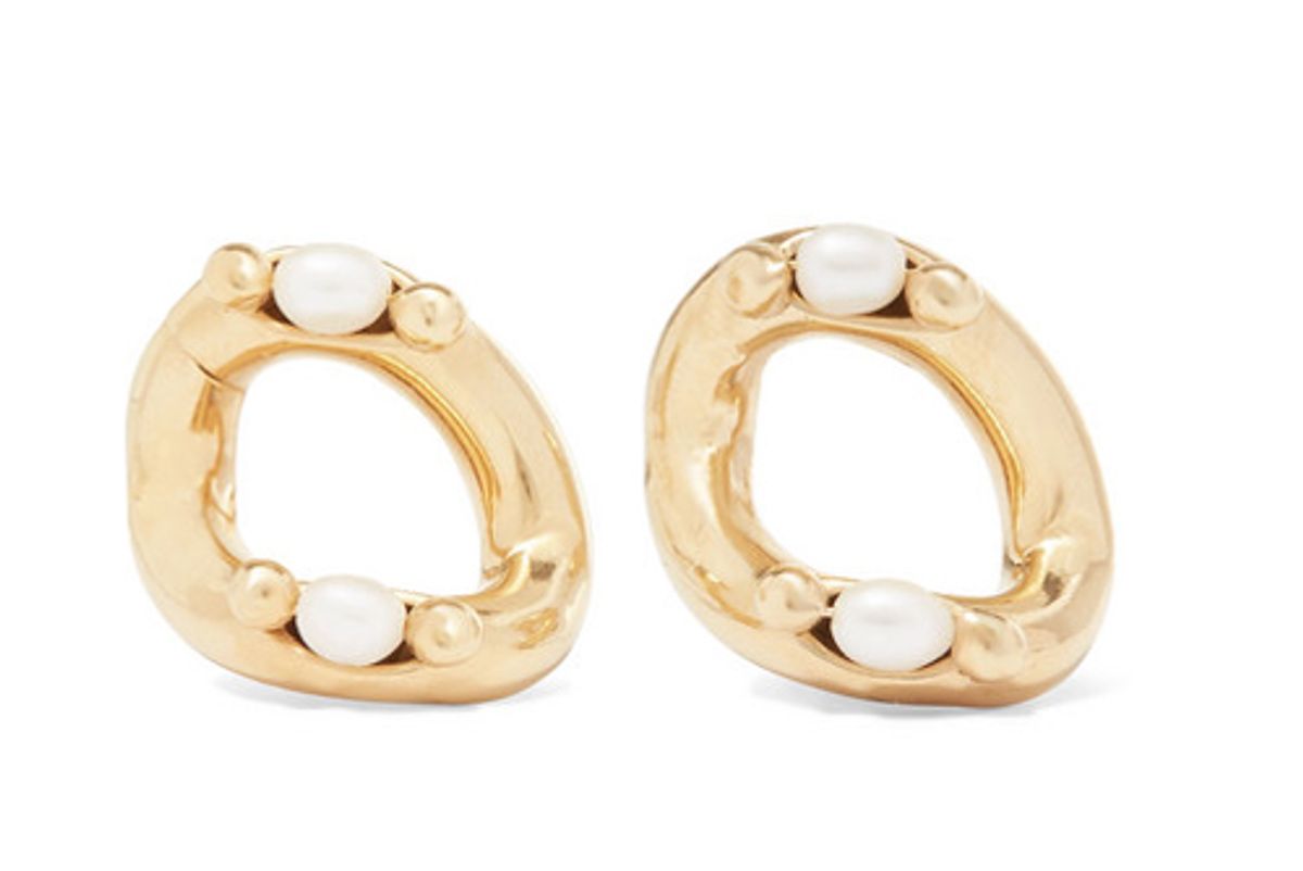 rosantica ingranaggio gold tone pearl earrings