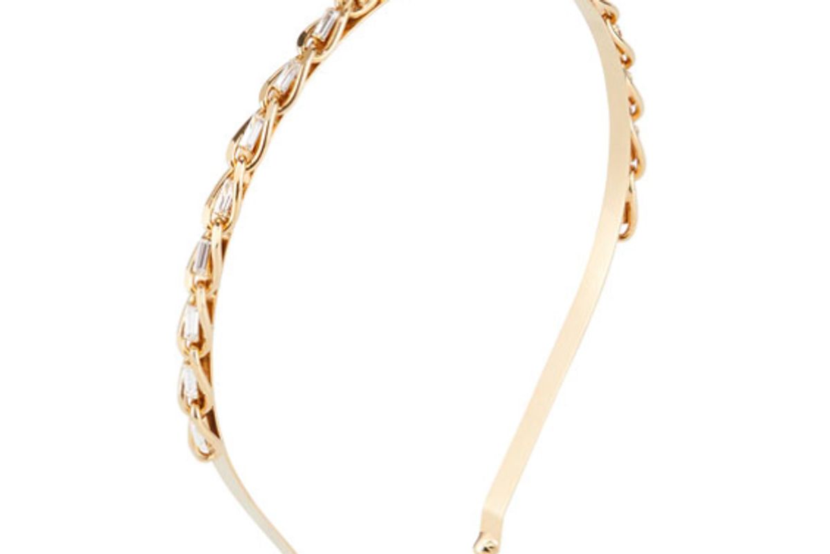 rosantica slim curb chain headband w crystal trim