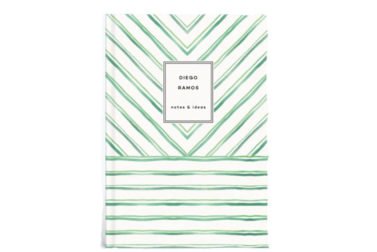 rosie assoulin x papier painted pinstripes notebook