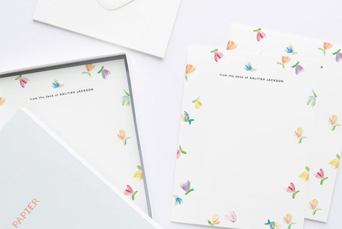 rosie assoulin x papier rainbow tulip writing paper set