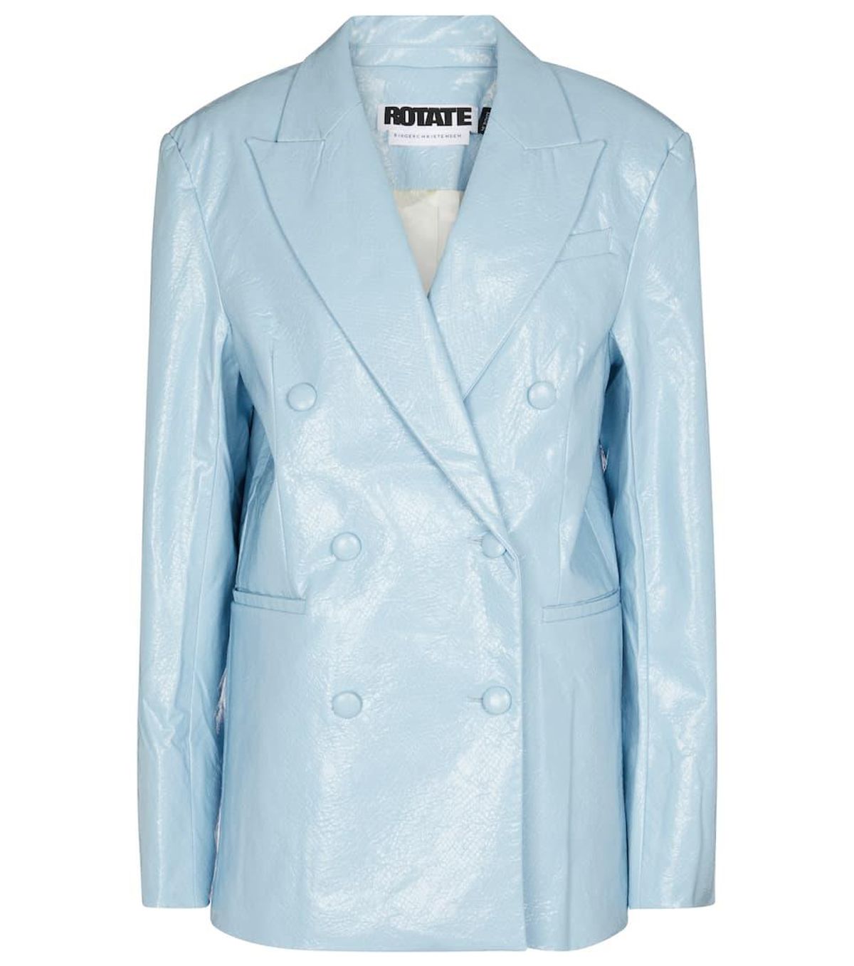 rotate birger christensen fox faux leather blazer