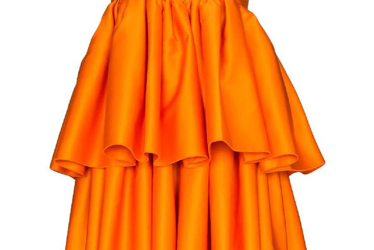 rotate carmina strapless dress persimmon orange