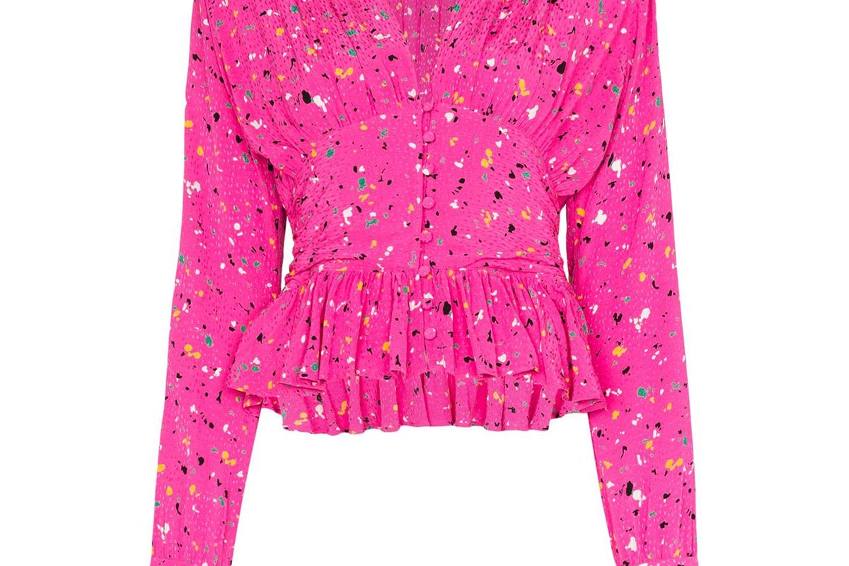 rotate tracy paint splash print blouse