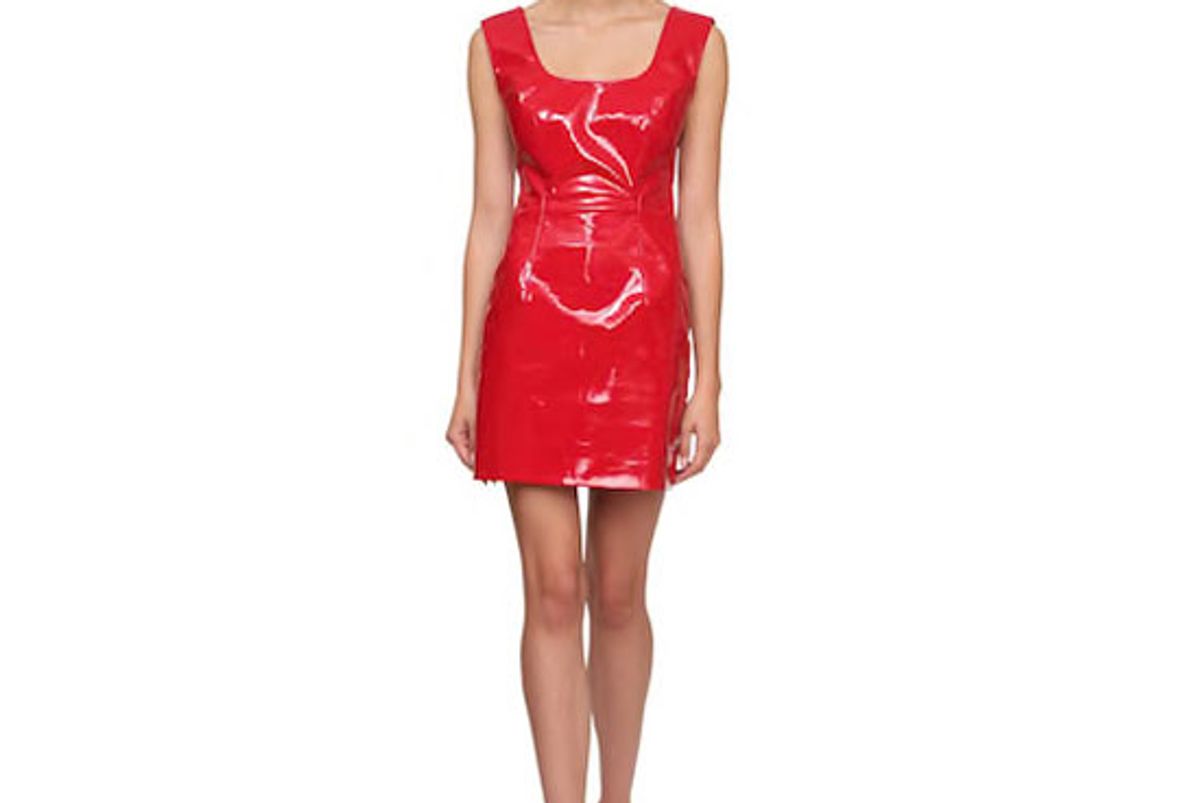 rowen rose vinyl mini dress