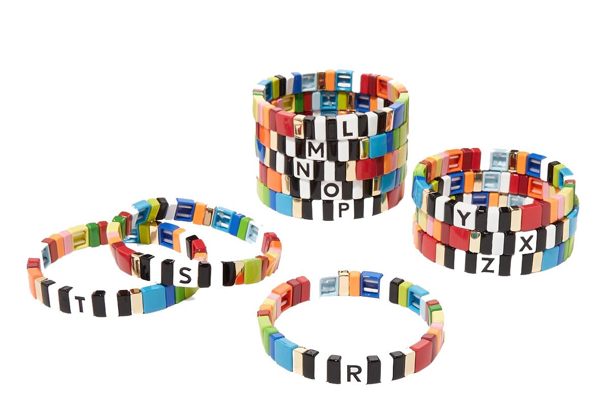 roxanne assoulin alphabet soup enamel bracelet