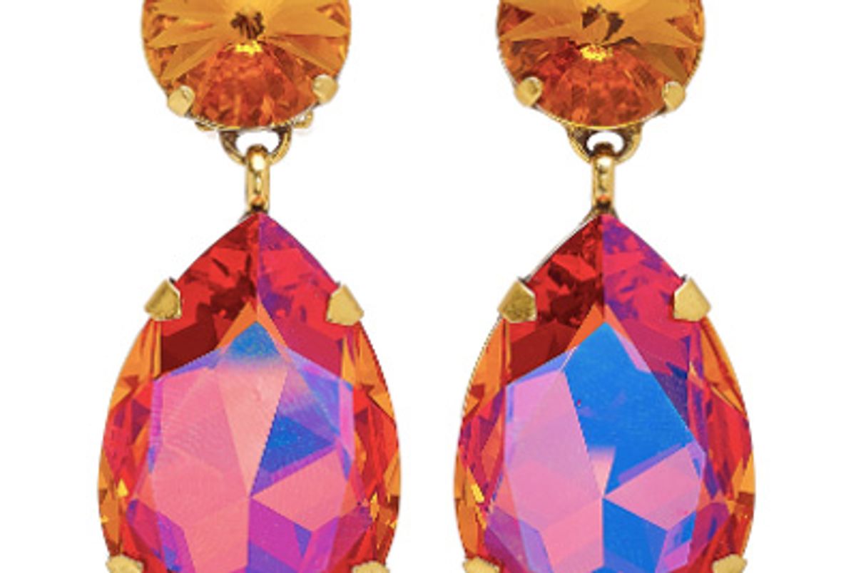 roxanne assoulin hip hop but not gold plated swarovski crystal clip earrings