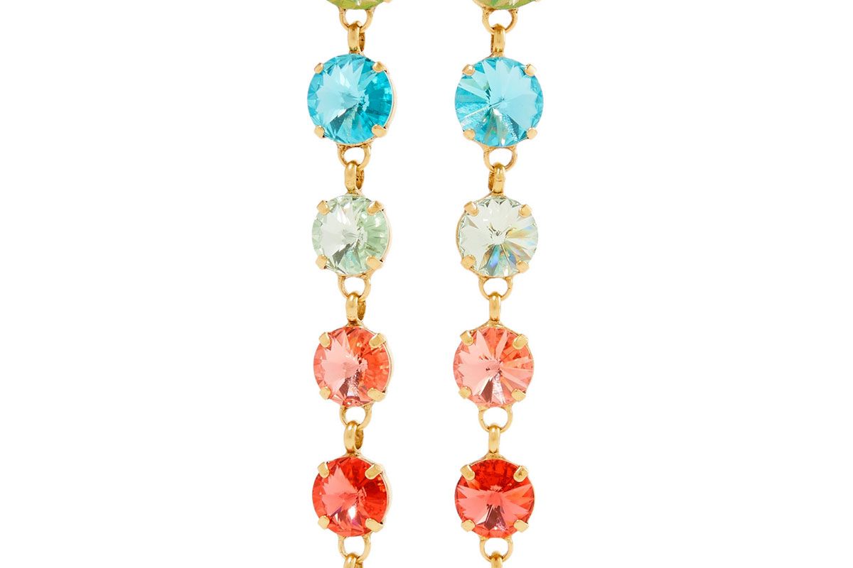 roxanne assoulin technicolor gold tone swarovski crystal earrings