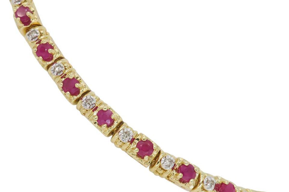 ruby and diamond tennis bracelet